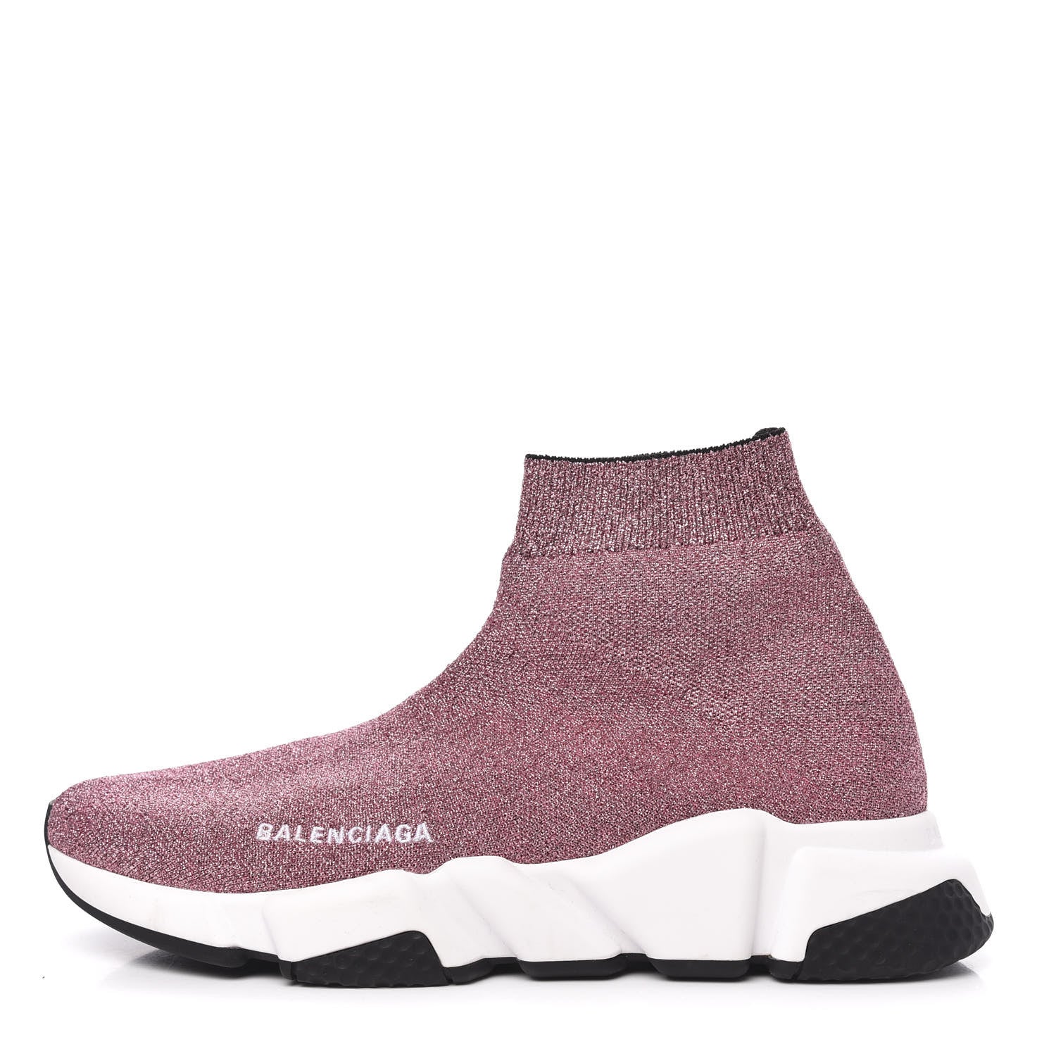 Balenciaga Laminated Knit Bi-Color Sole Womens Speed Sneakers 39 Pink White Black 1 of 7