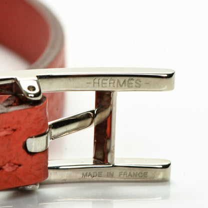 Hermes Swift Epsom Behapi Double Tour Reversible Bracelet XS Vermilion Rose Jaipur 5 of 6