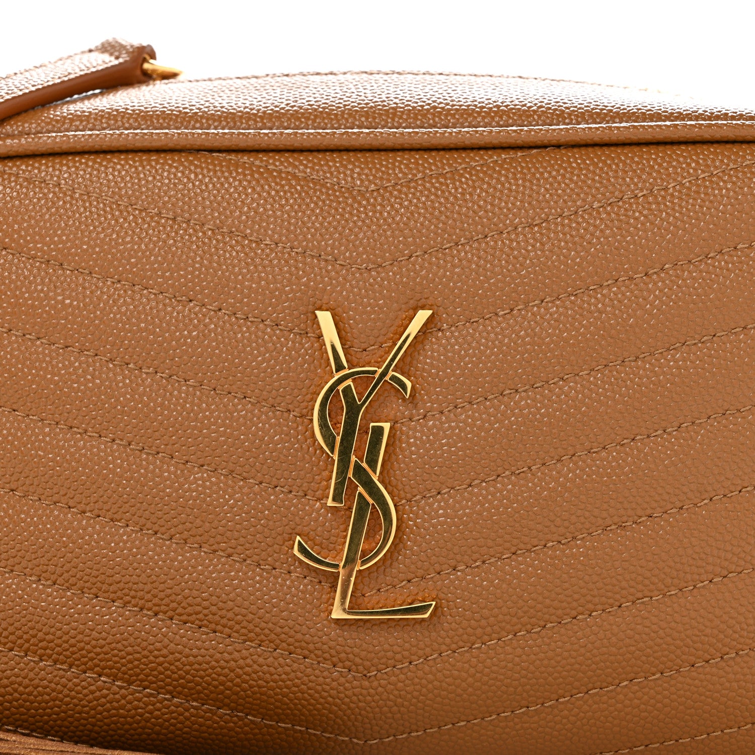 Saint Laurent Grain De Poudre Matelasse Monogram Mini Lou Camera Bag Dark Natural 11 of 12