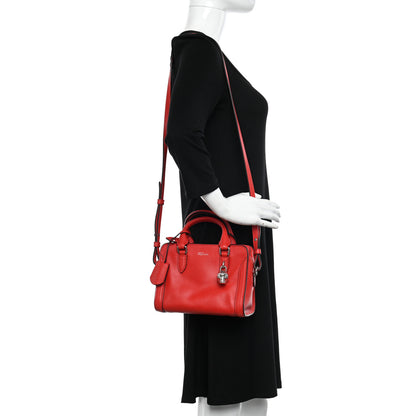 Alexander McQueen Pebbled Calfskin Mini Padlock Tote Red 2 of 12