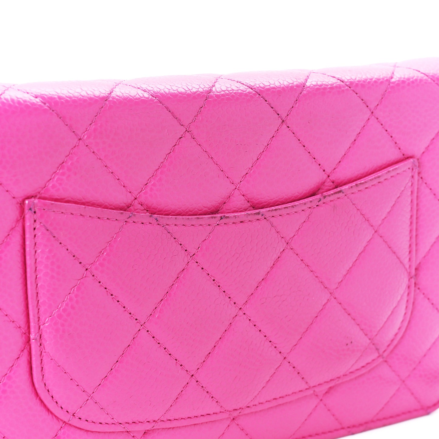 Caviar Quilted Wallet on Chain WOC Pink