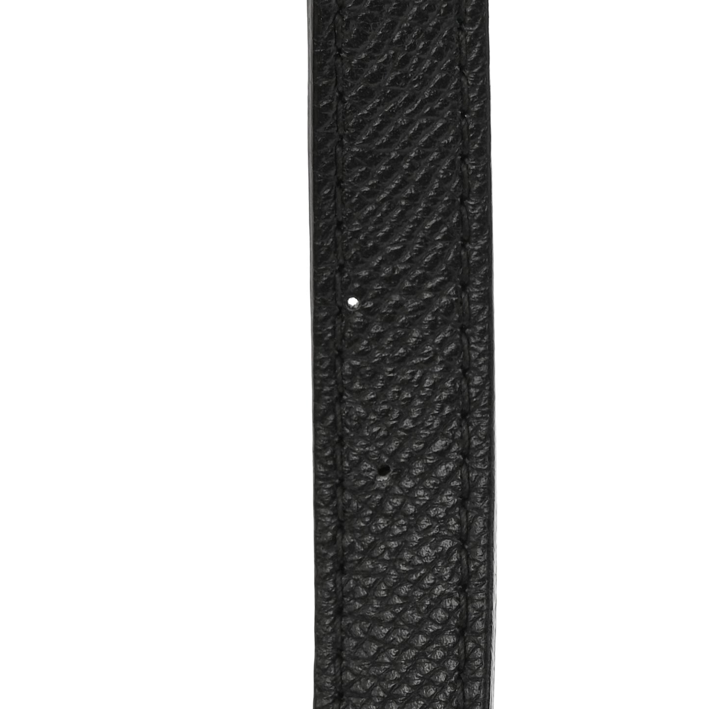 Signature Grained Calfskin Logo S Ville Top Handle Bag Black White