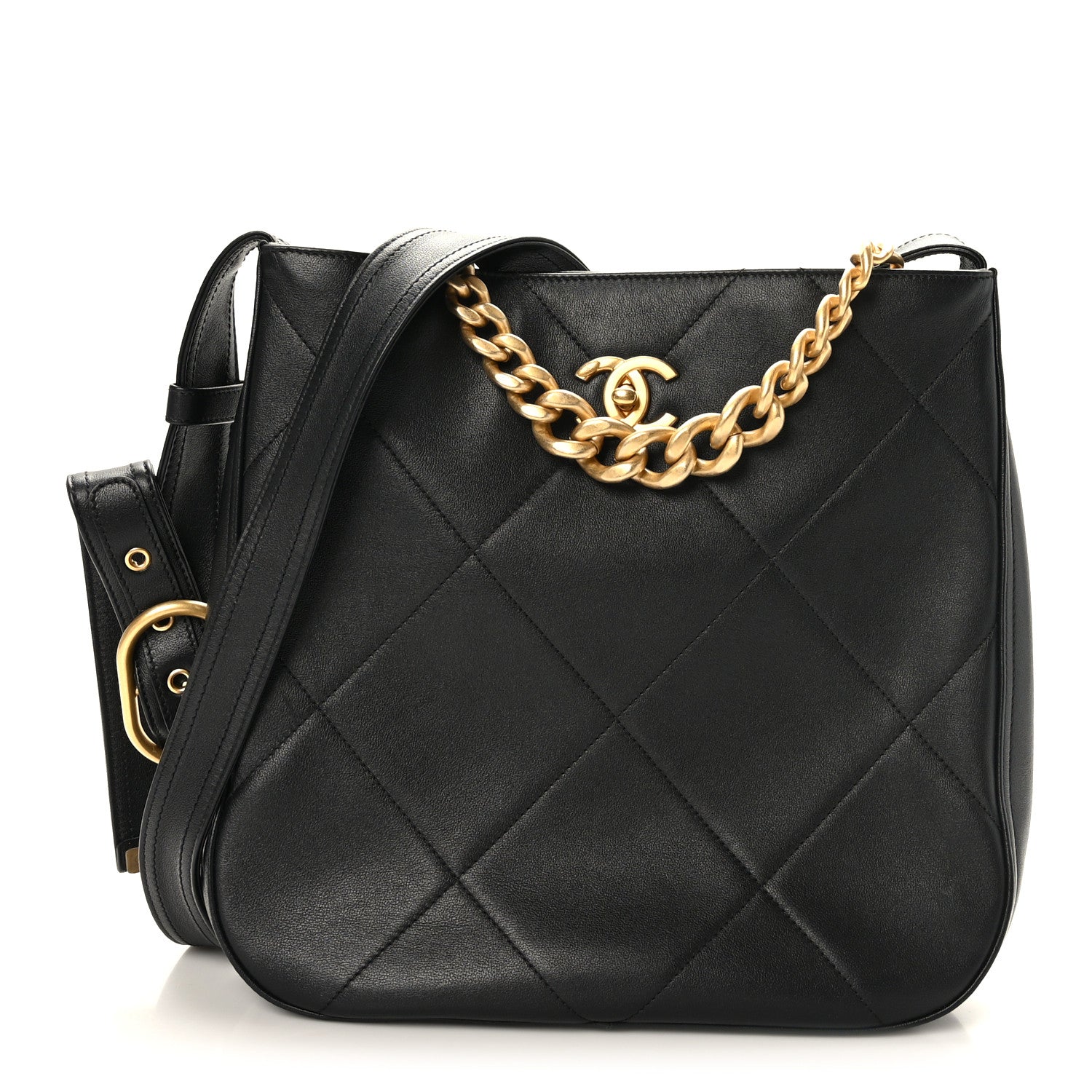 Chanel Calfskin Stitched Easy Mood Hobo Black 1 of 9
