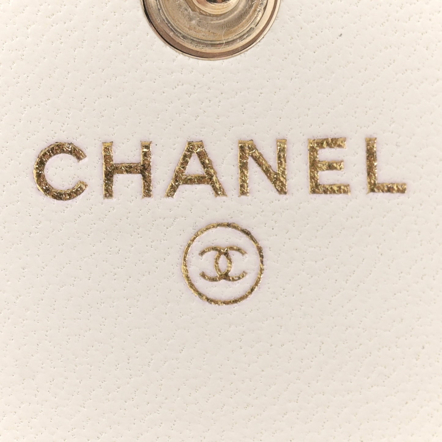 Lambskin Quilted My Chanel Lady Card Holder On Chain White