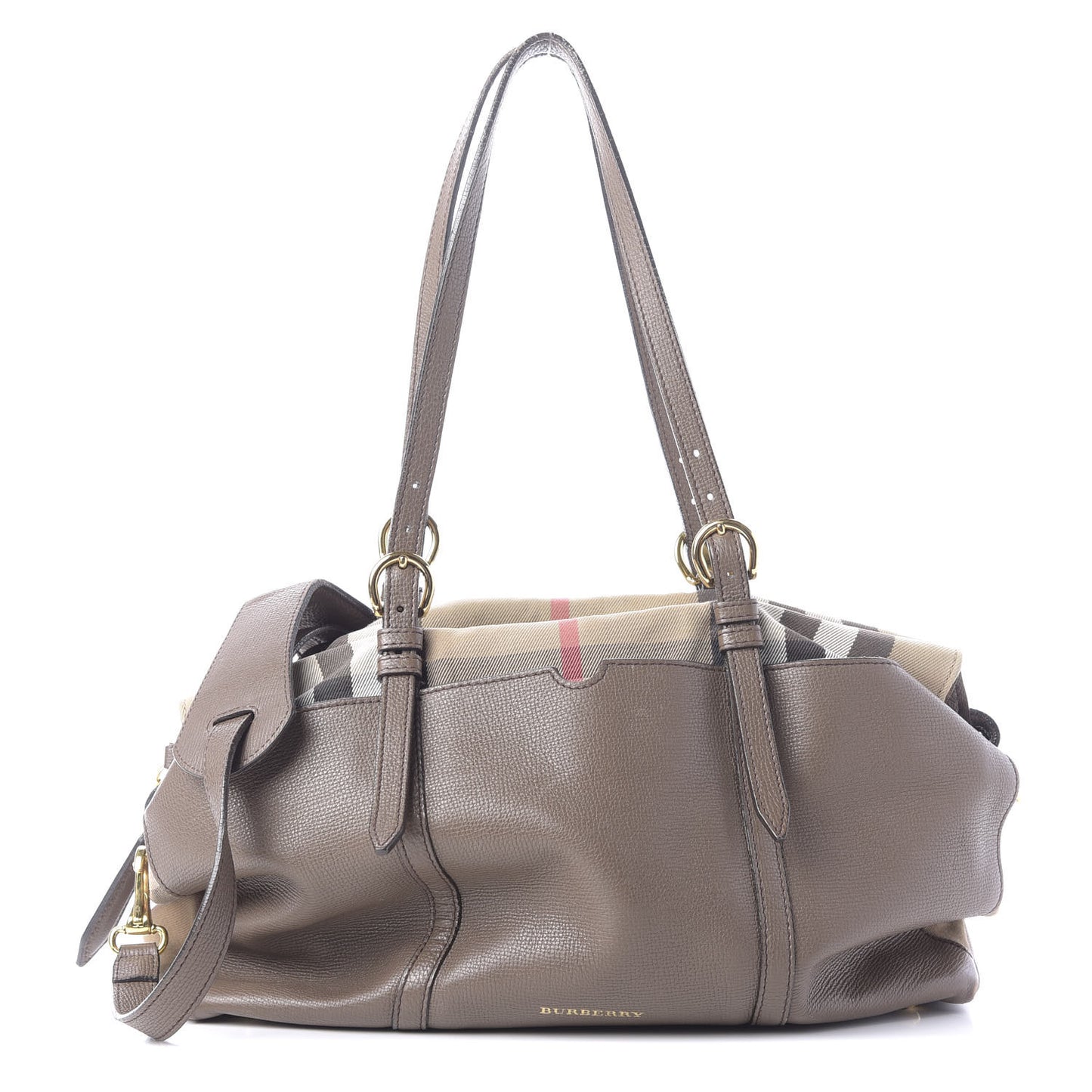 Grainy Calfskin House Check Mason Diaper Tote
