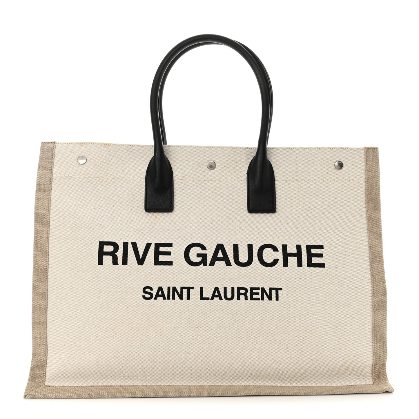 Linen Calfskin Rive Gauche Tote Optic White