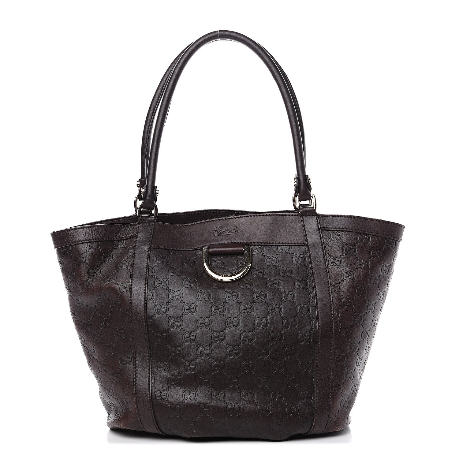 Gucci Guccissima Medium D Gold Tote Dark Brown 1 of 14