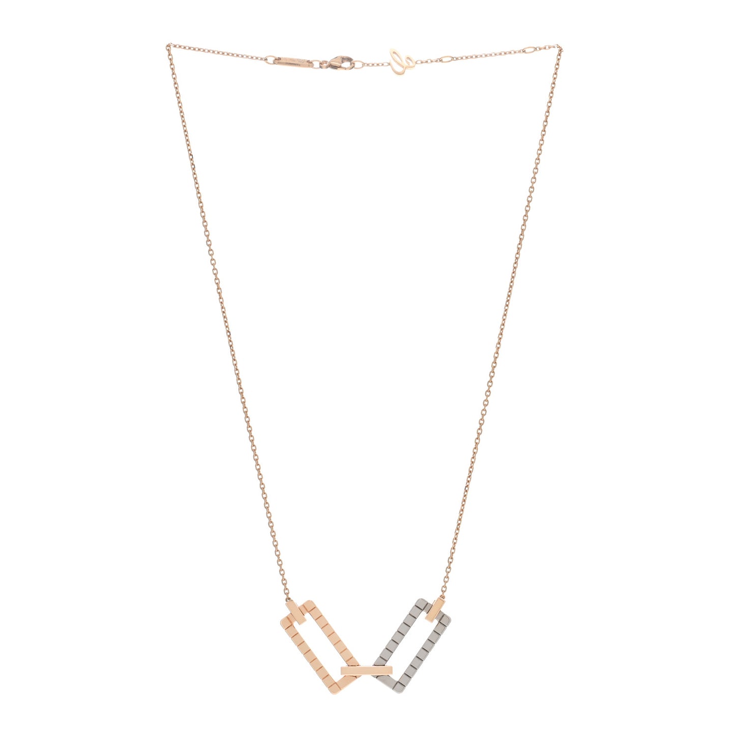 X Rihanna 18K Rose White Gold Ice Cube Necklace