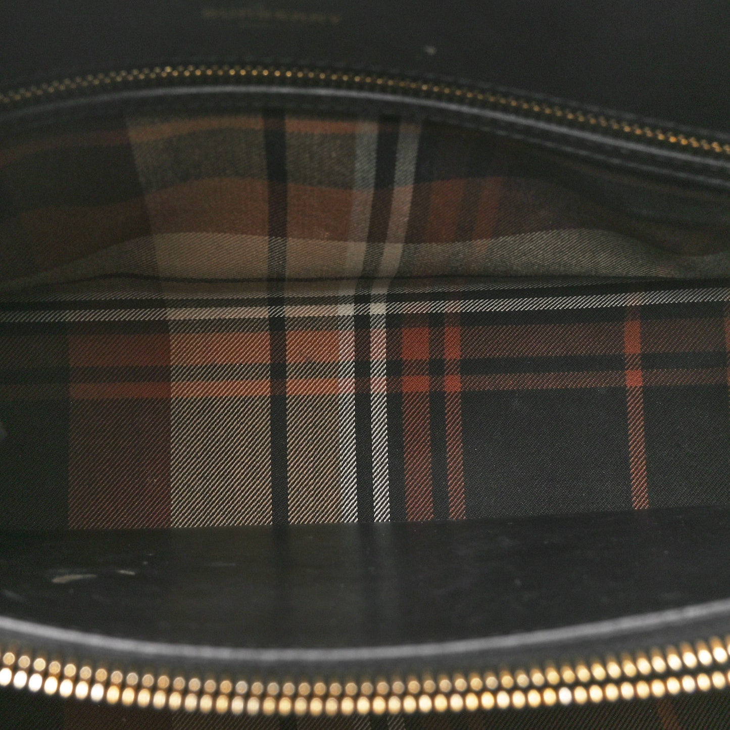 Wool Tartan Two Handle Title Bag Dark Green