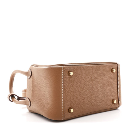 Hermes Taurillon Clemence Mini Lindy 20 Gold 4 of 11