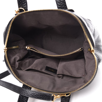 Fendi Pebbled Calfskin Small Chameleon Tote Black 5 of 16