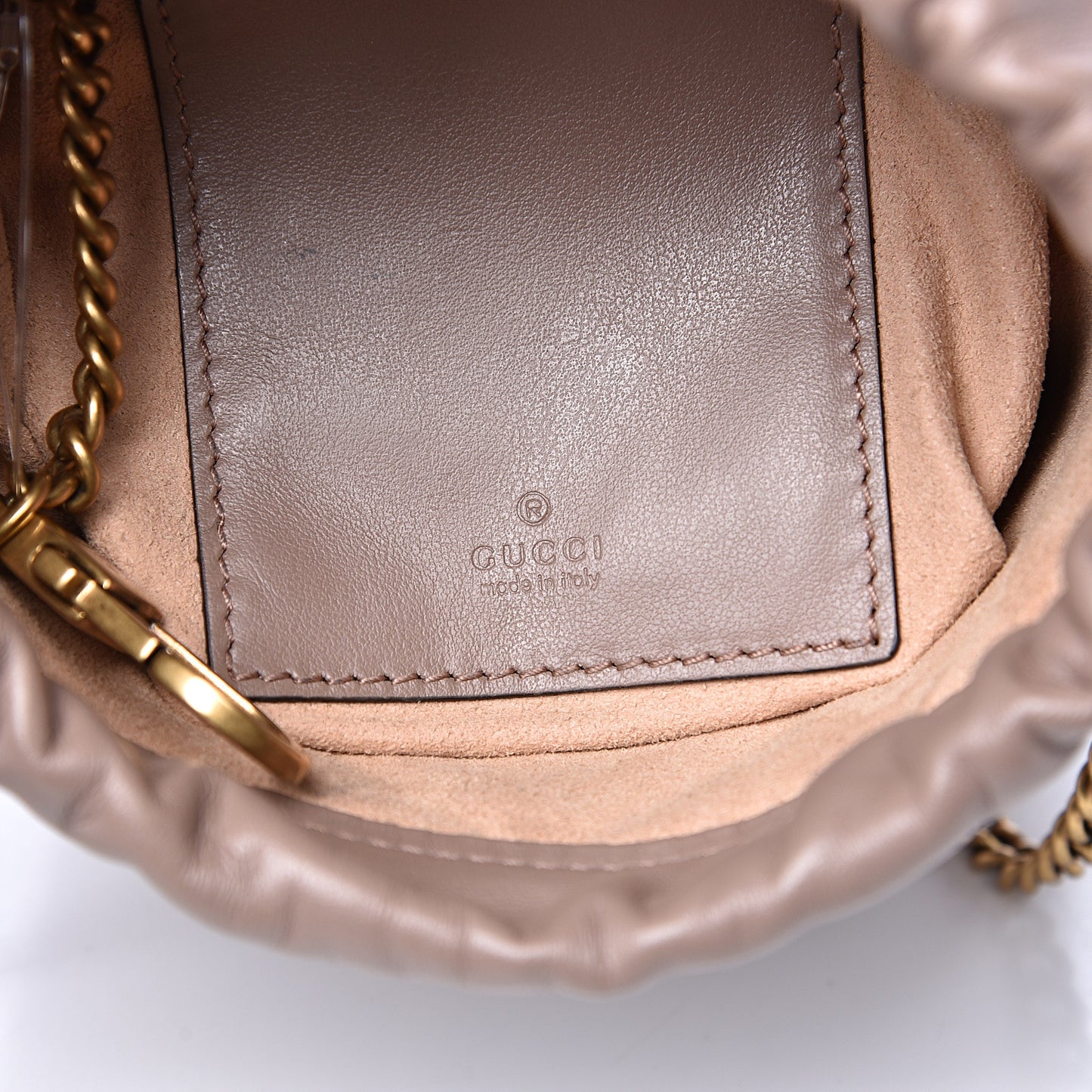 Calfskin Matelasse Mini GG Marmont 2.0 Bucket Bag Porcelain Rose