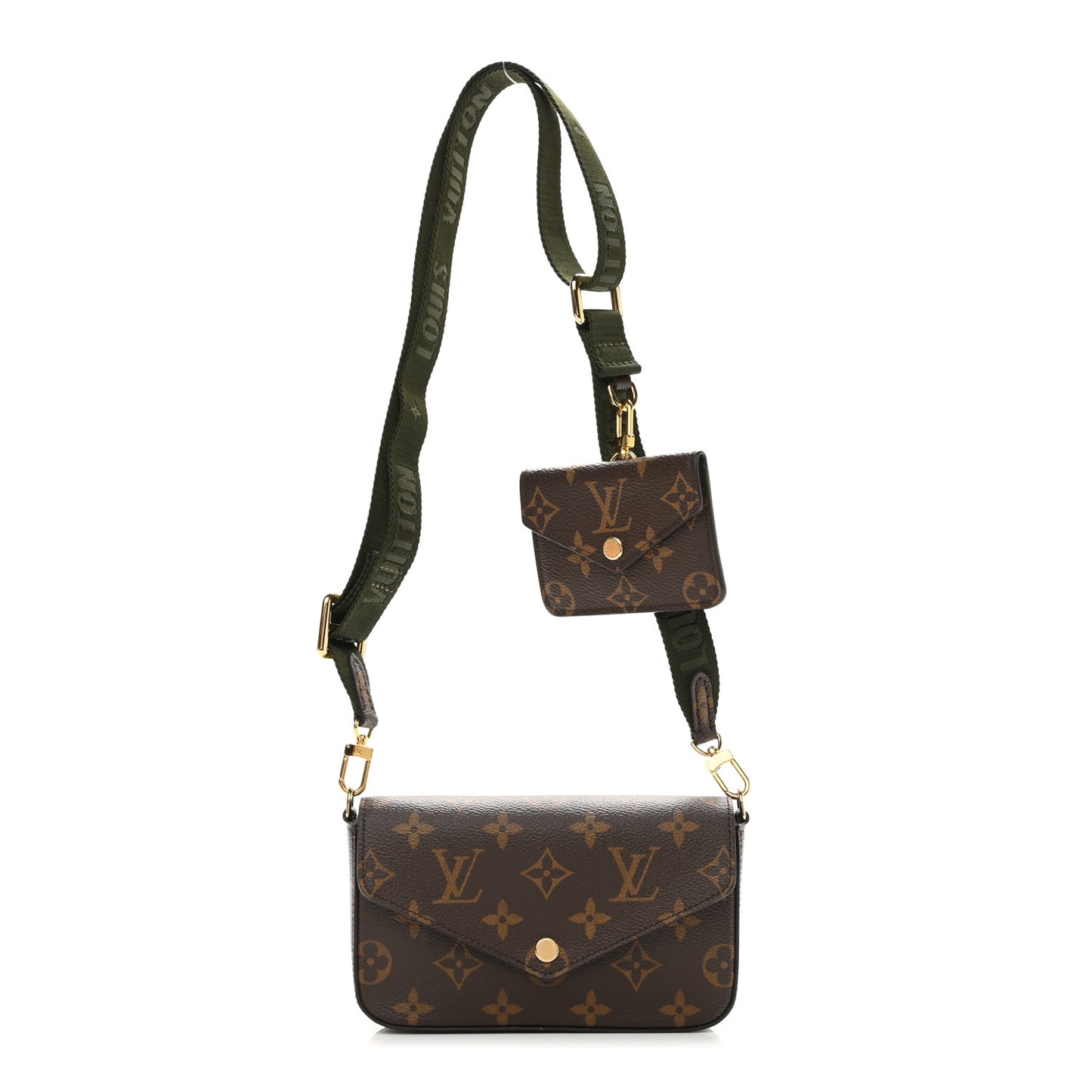 Monogram Felicie Strap & Go Kaki