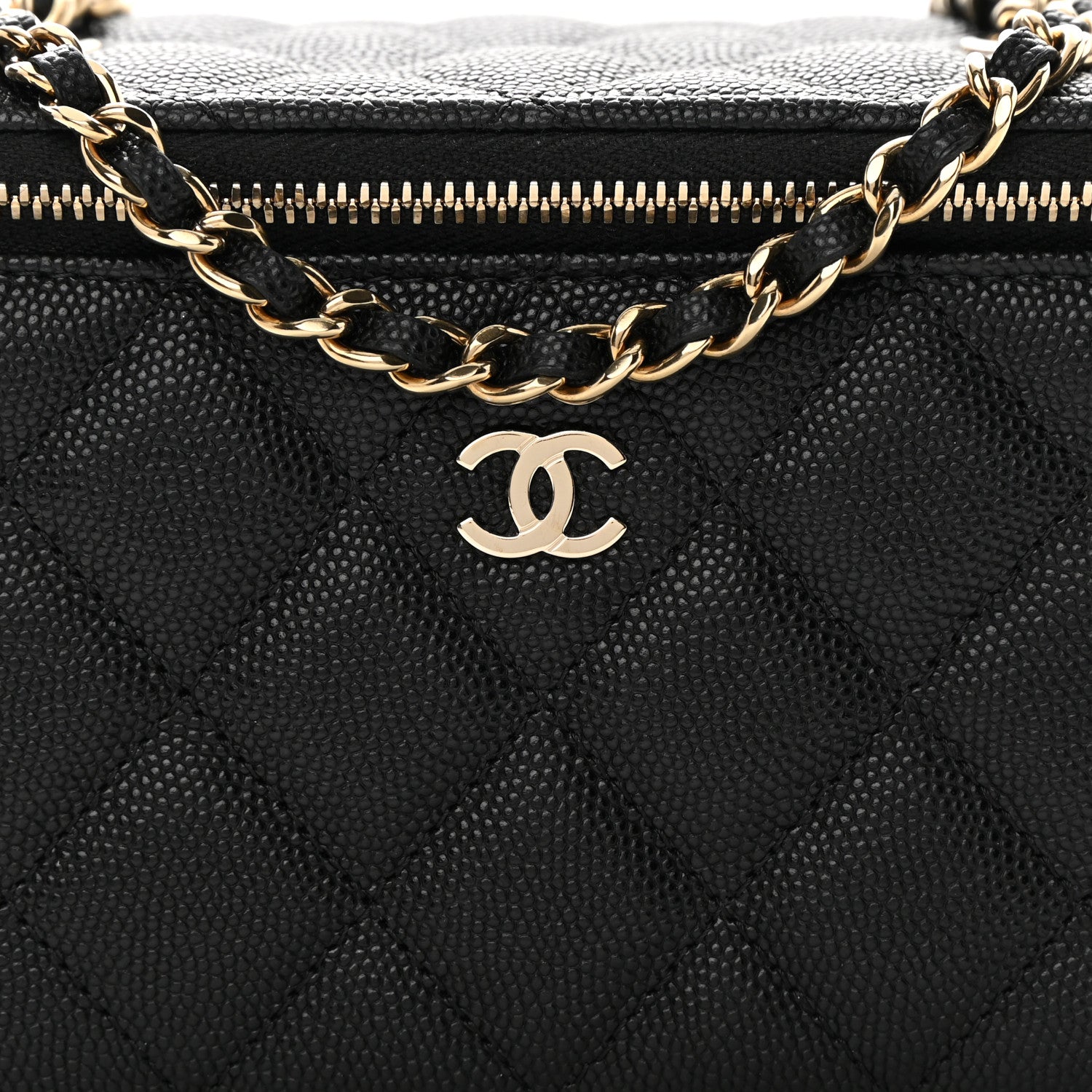 Chanel Caviar Quilted Small Vanity Case With Chain Black 8 of 13