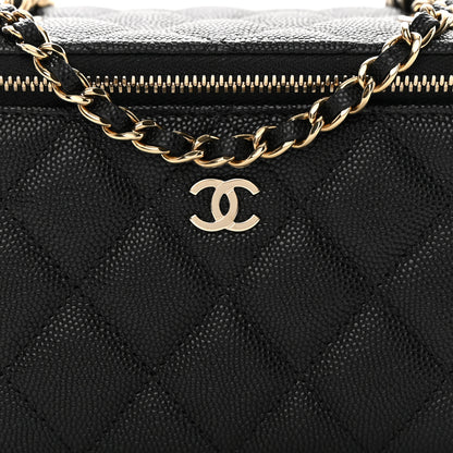 Chanel Caviar Quilted Small Vanity Case With Chain Black 8 of 13