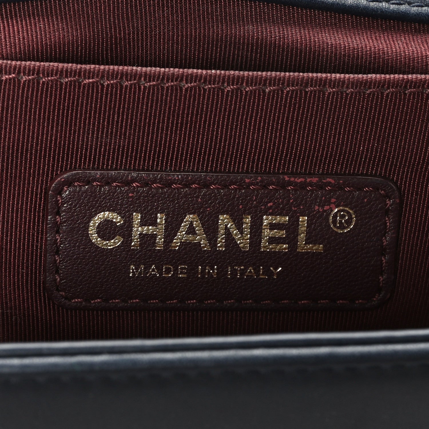 Chanel Caviar Suede Calfskin Chevron Medium Boy Flap Navy 7 of 9