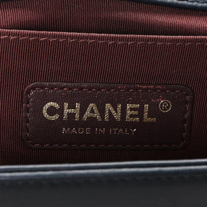 Chanel Caviar Suede Calfskin Chevron Medium Boy Flap Navy 7 of 9