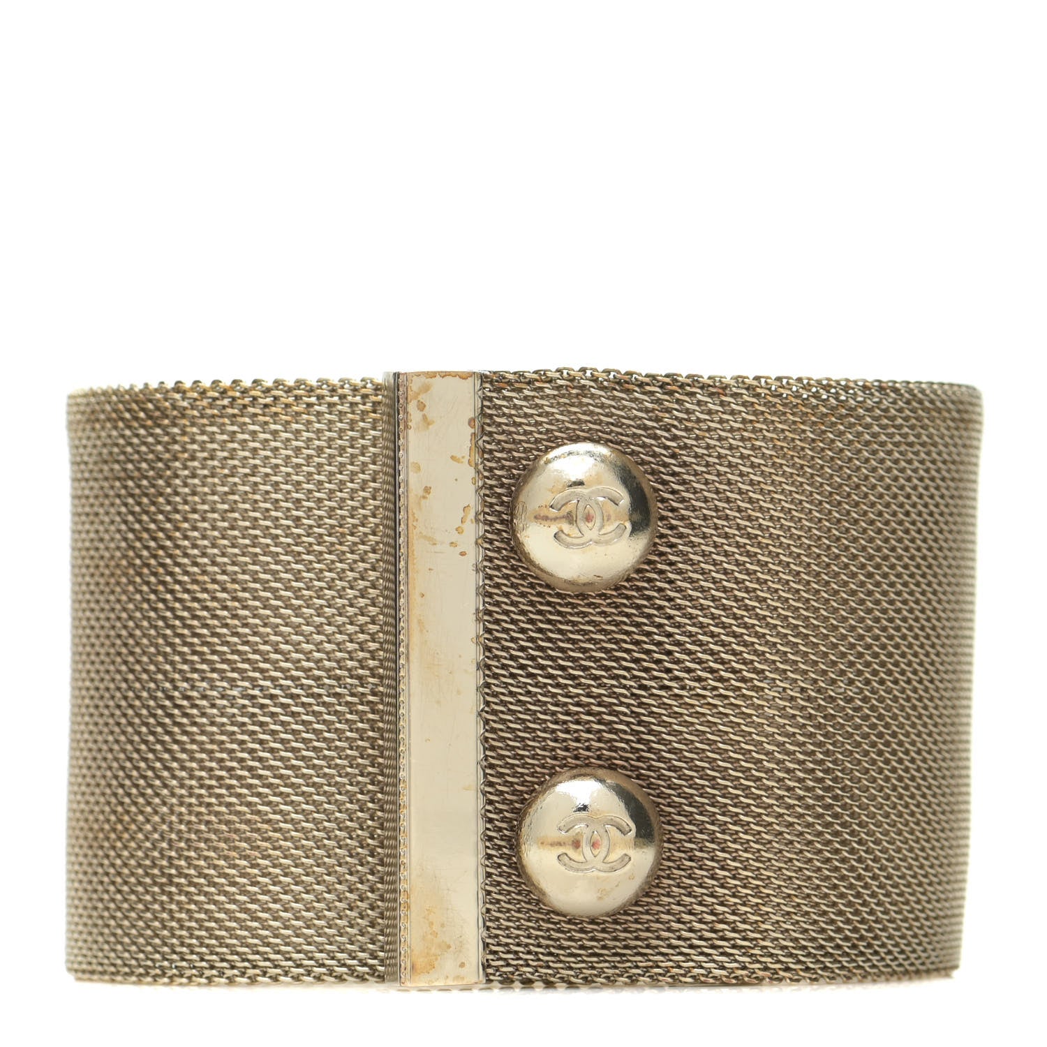 Chanel Metal Mesh CC Bracelet Light Gold 3 of 6