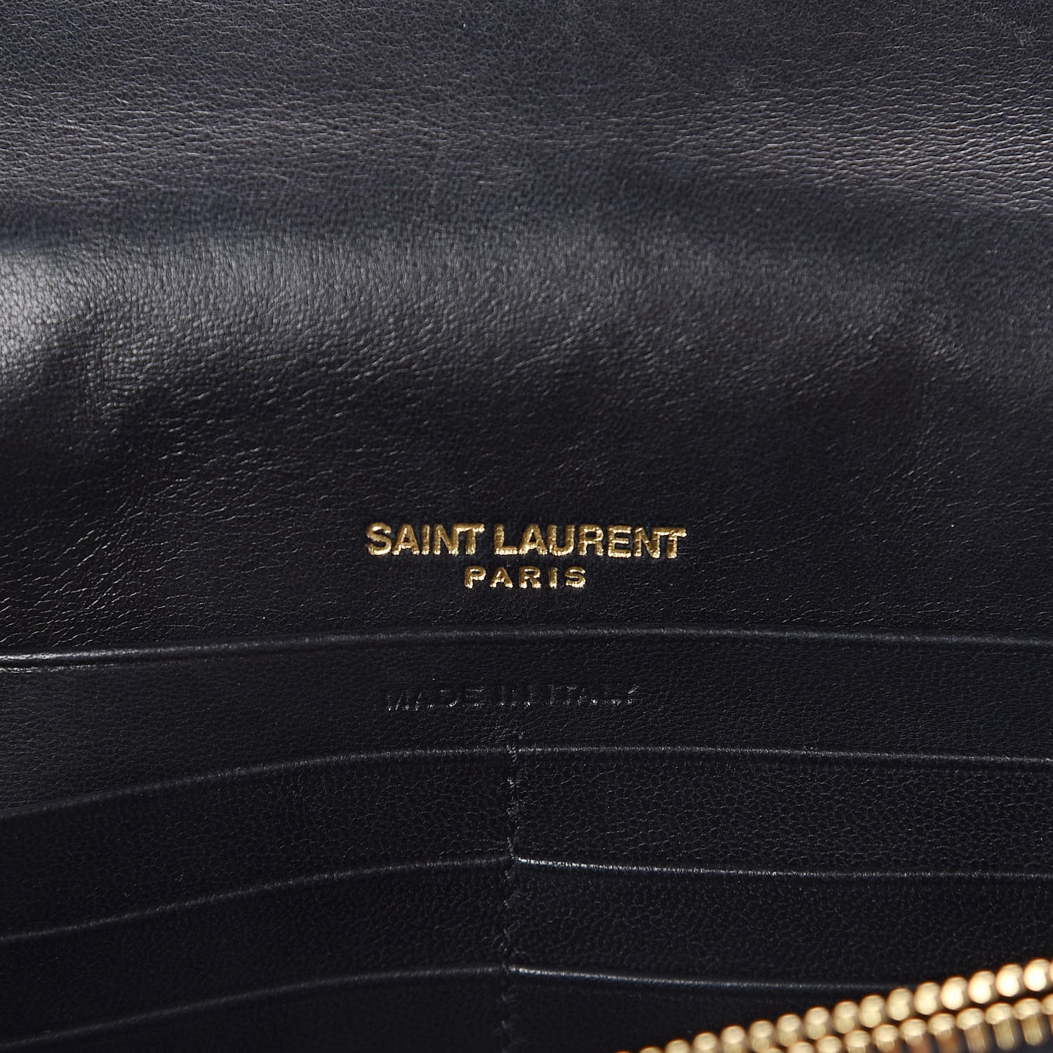 Saint Laurent Lambskin Matelasse Monogram Vicky Chain Wallet Black 6 of 10