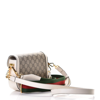 Gucci GG Supreme Monogram Web Mini Horsebit 1955 Shoulder Bag Beige Mystic White 2 of 5