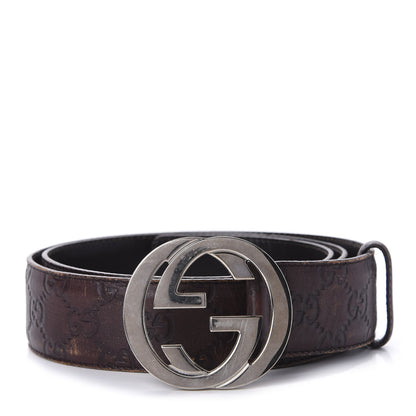 Gucci Guccissima Interlocking G Belt 95 38 Black 1 of 7