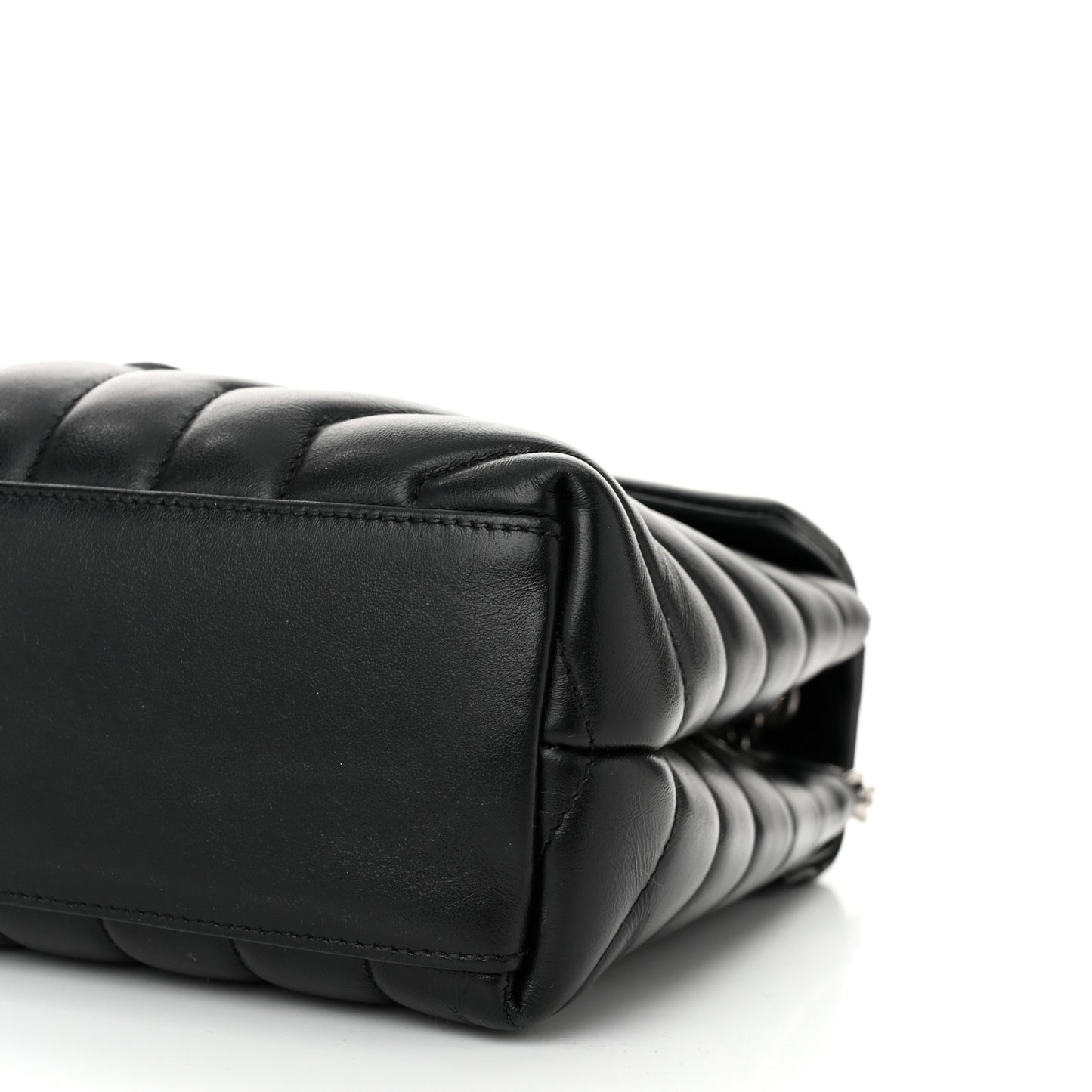 Calfskin Y Quilted Monogram Small Loulou Chain Satchel Black