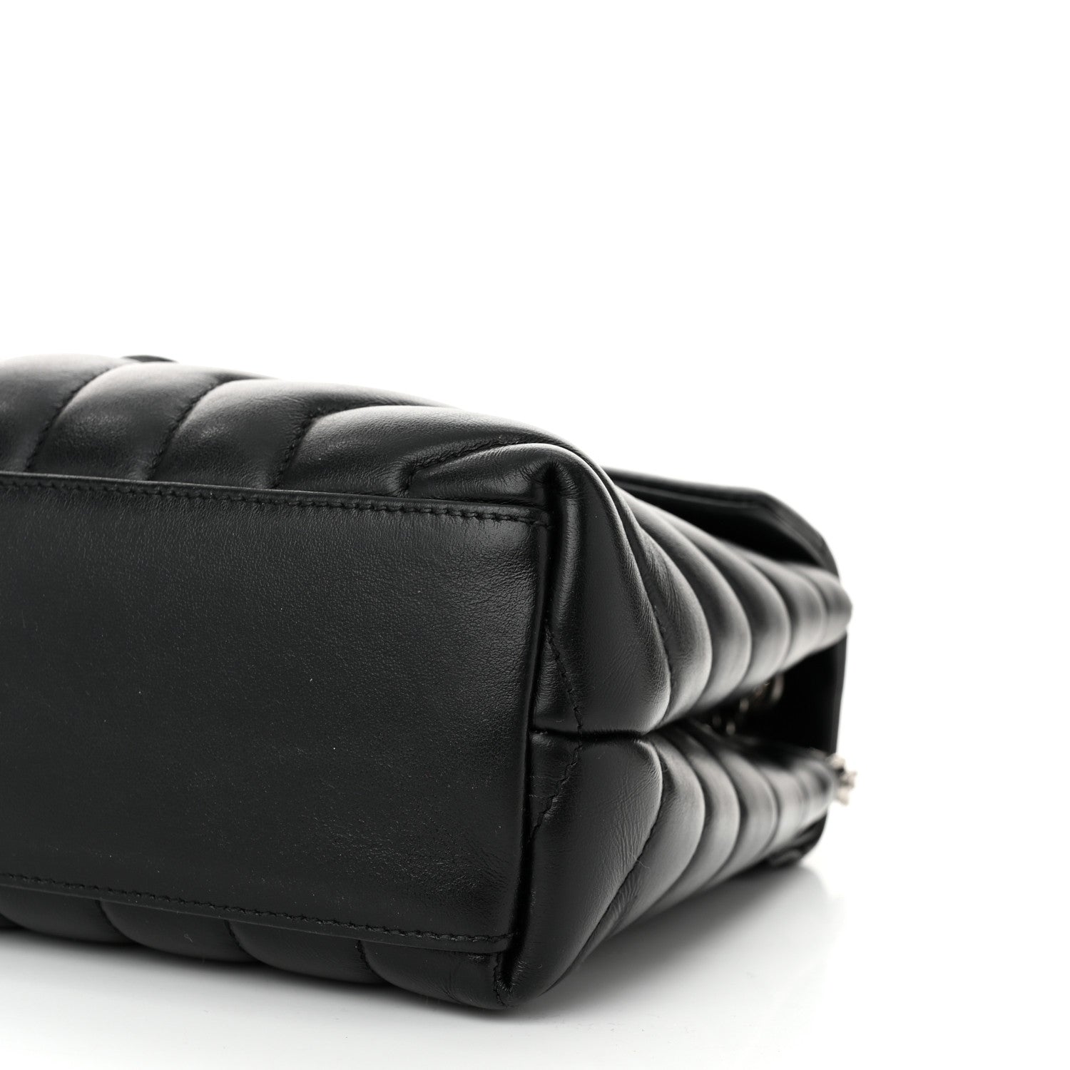 Saint Laurent Calfskin Y Quilted Monogram Small Loulou Chain Satchel Black 10 of 11