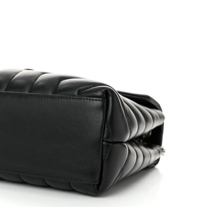 Saint Laurent Calfskin Y Quilted Monogram Small Loulou Chain Satchel Black 10 of 11