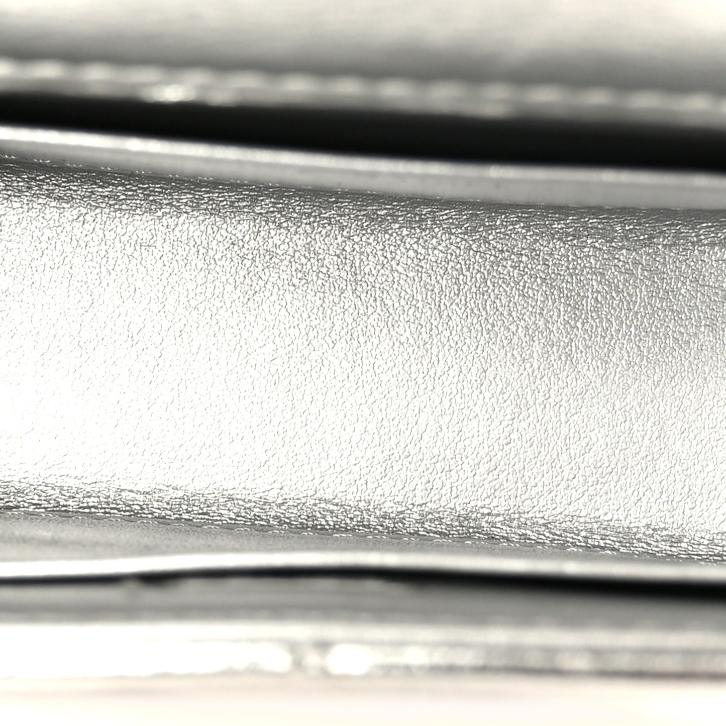 Metallic Lambskin Quilted Mini Chain CC Top Handle Clutch With Chain Silver