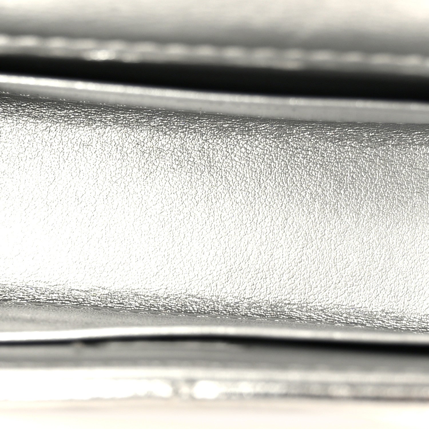 Chanel Metallic Lambskin Quilted Mini Chain CC Top Handle Clutch With Chain Silver 5 of 10