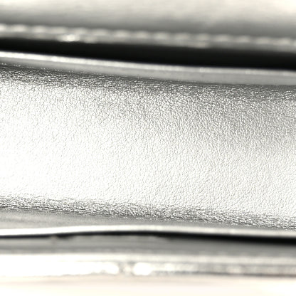 Chanel Metallic Lambskin Quilted Mini Chain CC Top Handle Clutch With Chain Silver 5 of 10