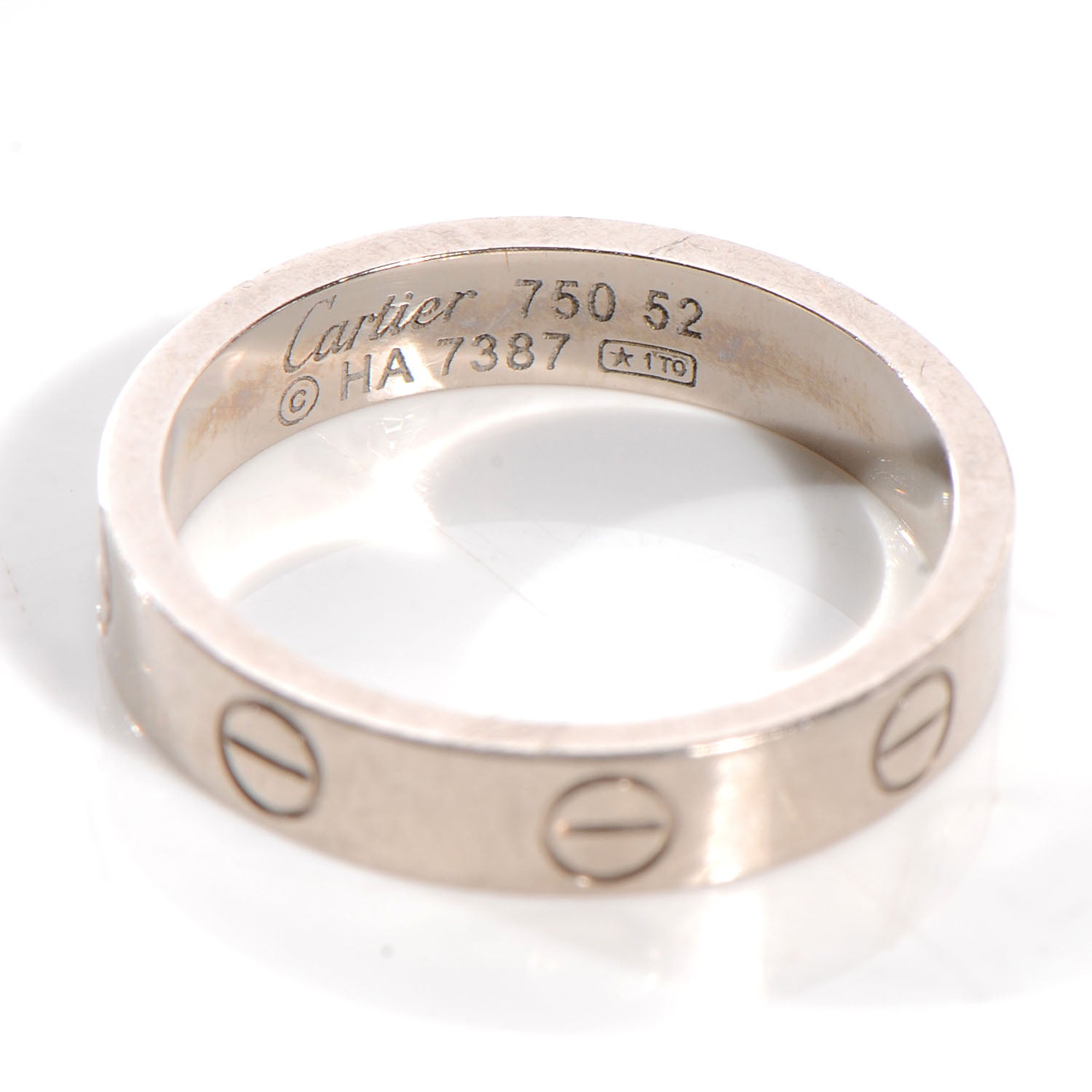 Cartier 18K White Gold 3.5mm LOVE Wedding Band Ring 52 6 4 of 4