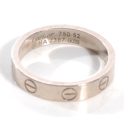 Cartier 18K White Gold 3.5mm LOVE Wedding Band Ring 52 6 4 of 4