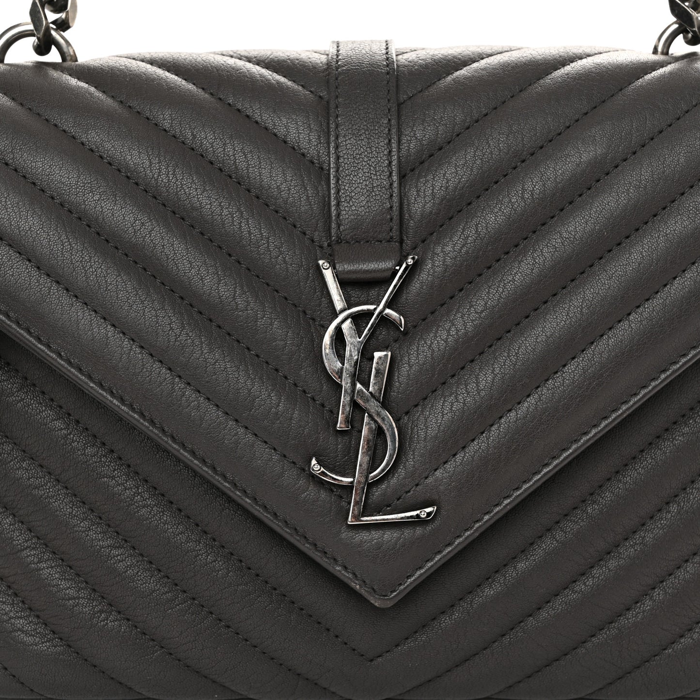 Sheepskin Matelasse Chevron Monogram Medium College Bag