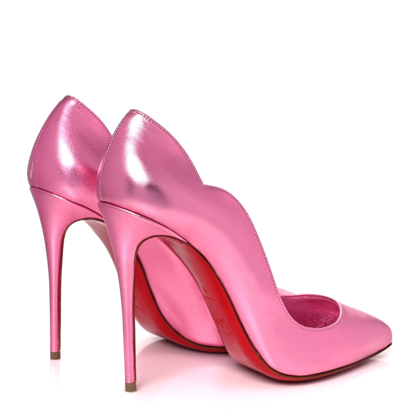 Metallic Calfskin Hot Chick 100 Pumps 41 Pink