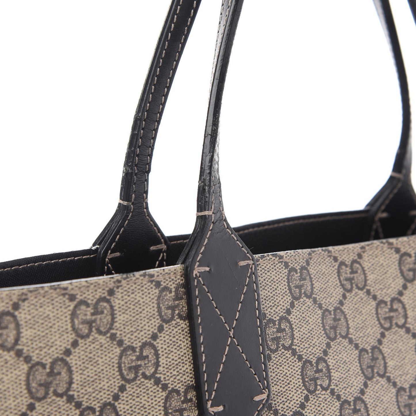 GG Supreme Monogram Small Reversible Tote Beige Black