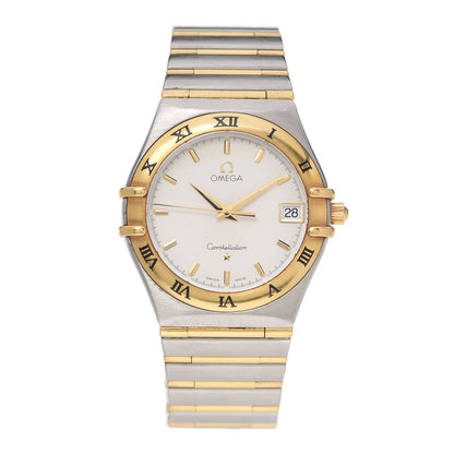 Omega Stainless Steel 18K Yellow Gold 33mm Constellation Quartz Watch White 1312.30 1 of 5