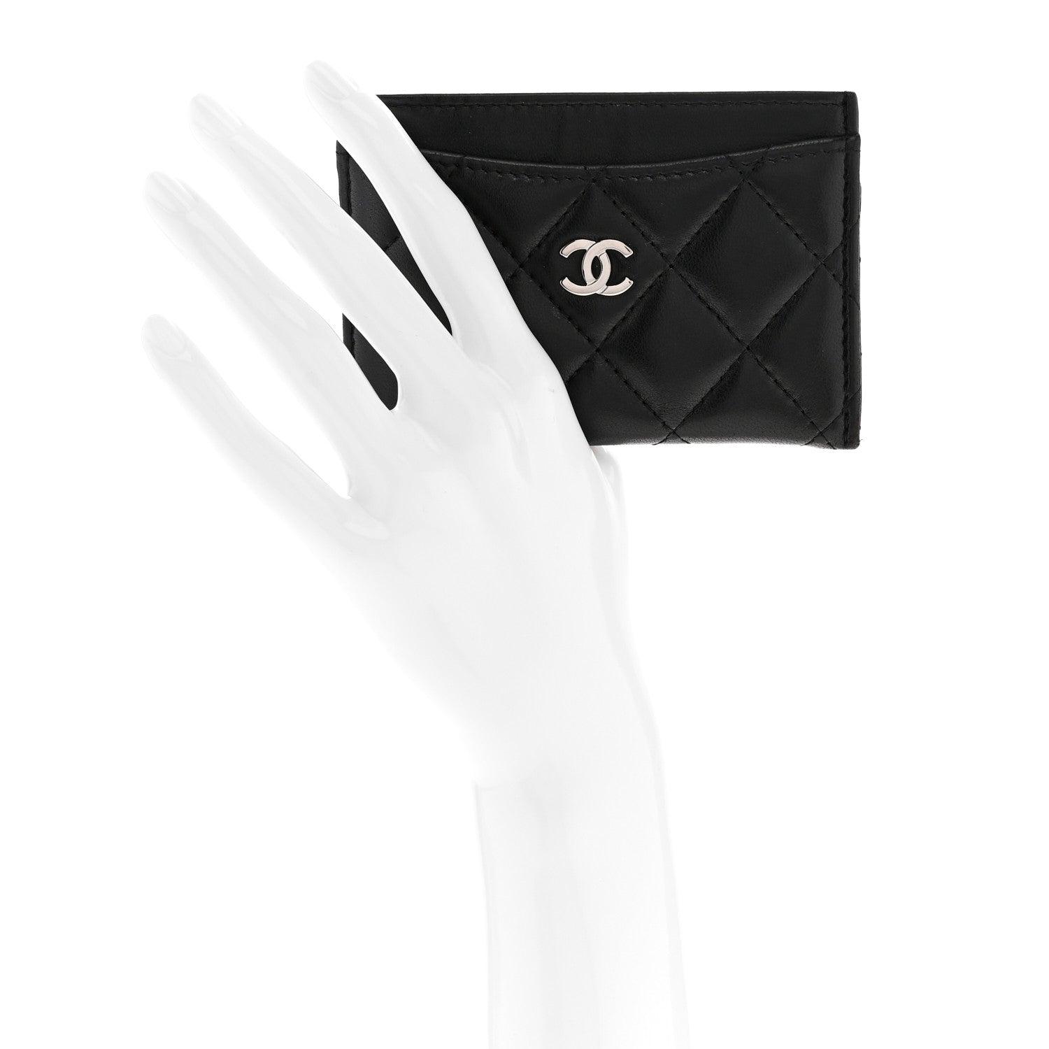 Chanel Lambskin Quilted Card Holder Black 2 of 9