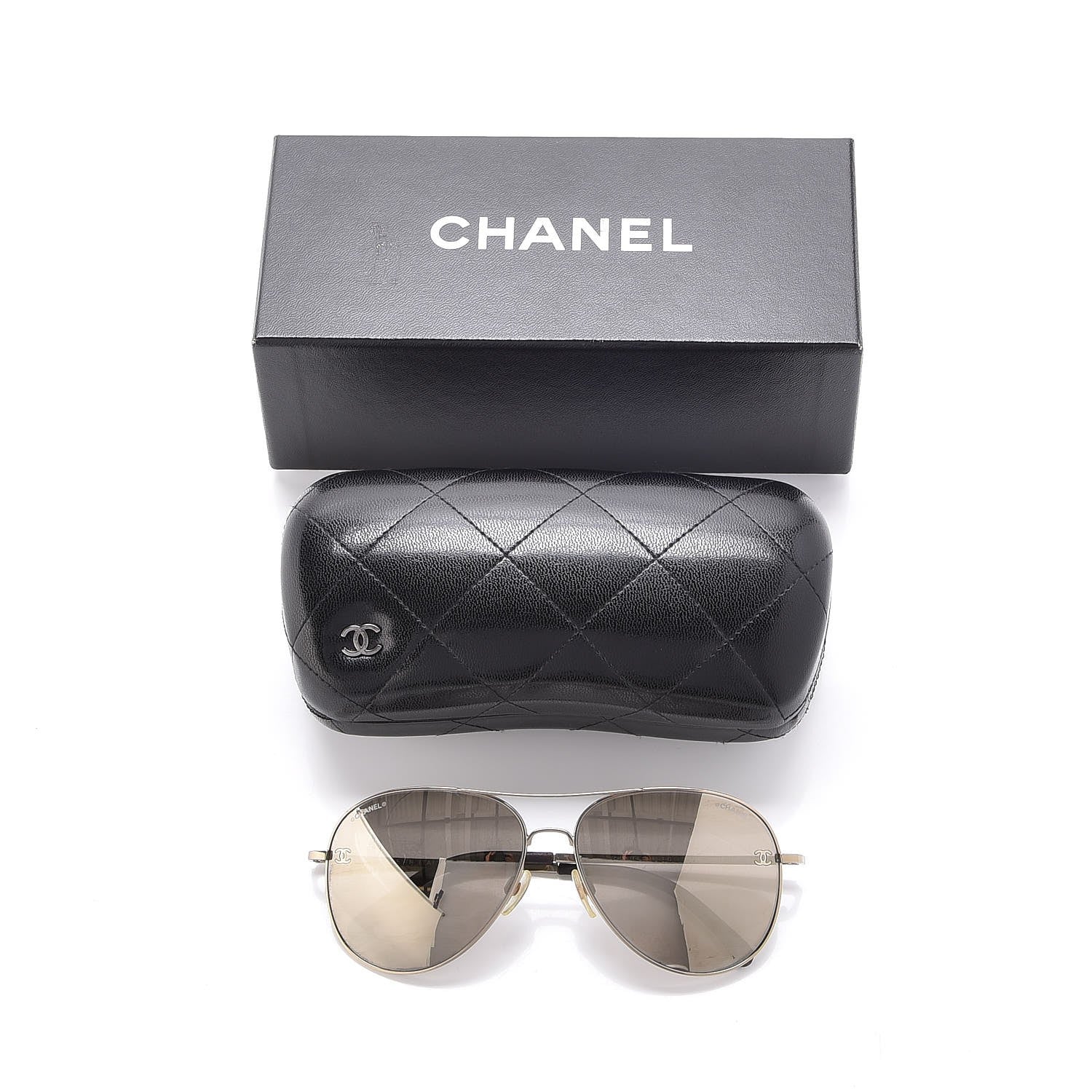 Chanel Polarized CC Aviator Sunglasses 4189-T-Q Pale Gold 8 of 8