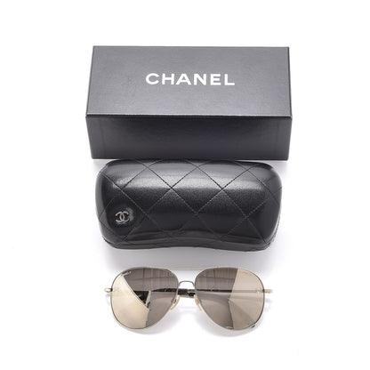 Chanel Polarized CC Aviator Sunglasses 4189-T-Q Pale Gold 8 of 8