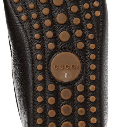 Gucci Calfskin Web Mens Horsebit Driver Loafers 8 Cocoa 6 of 9