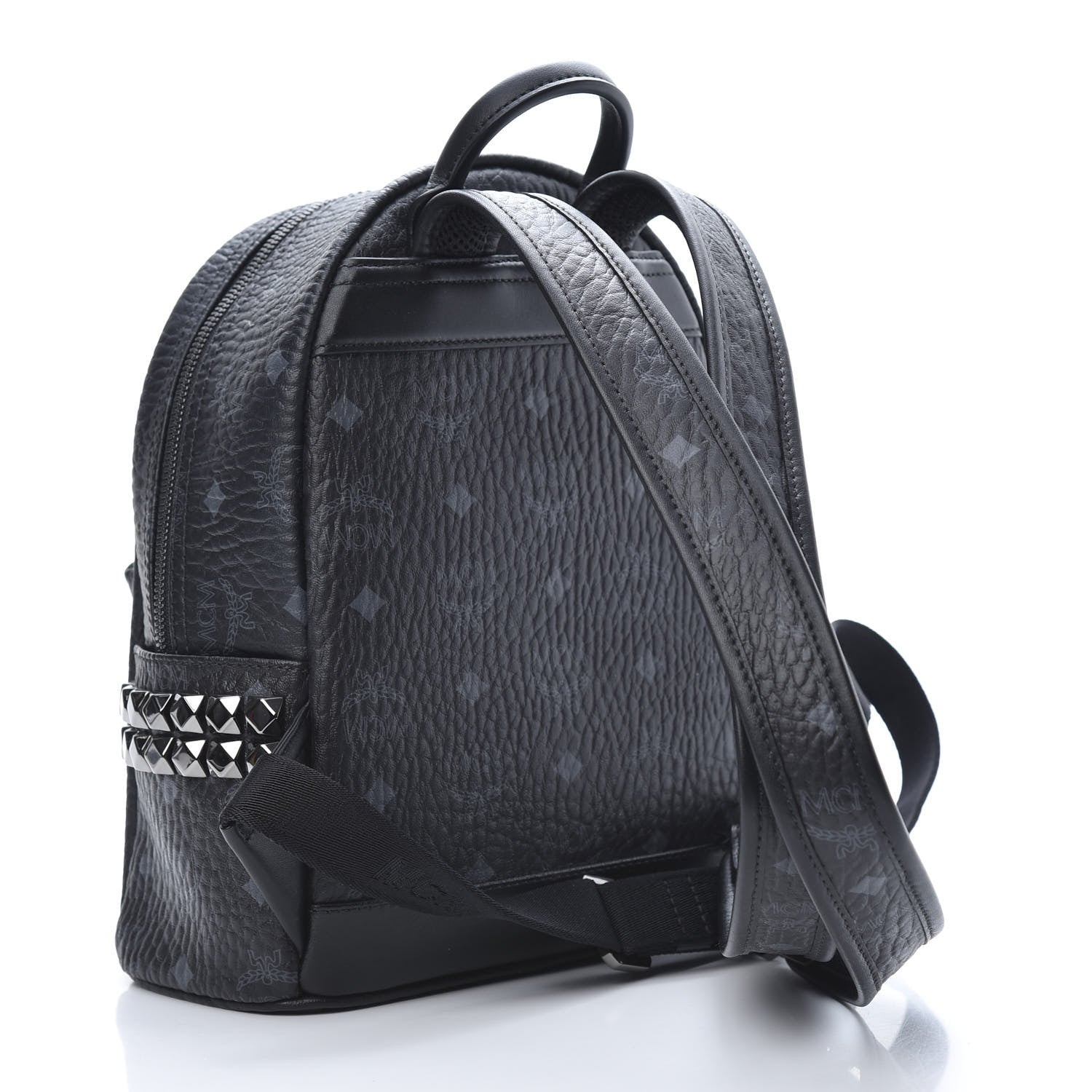 MCM Visetos Side Stud Mini Stark Backpack Black 2 of 9