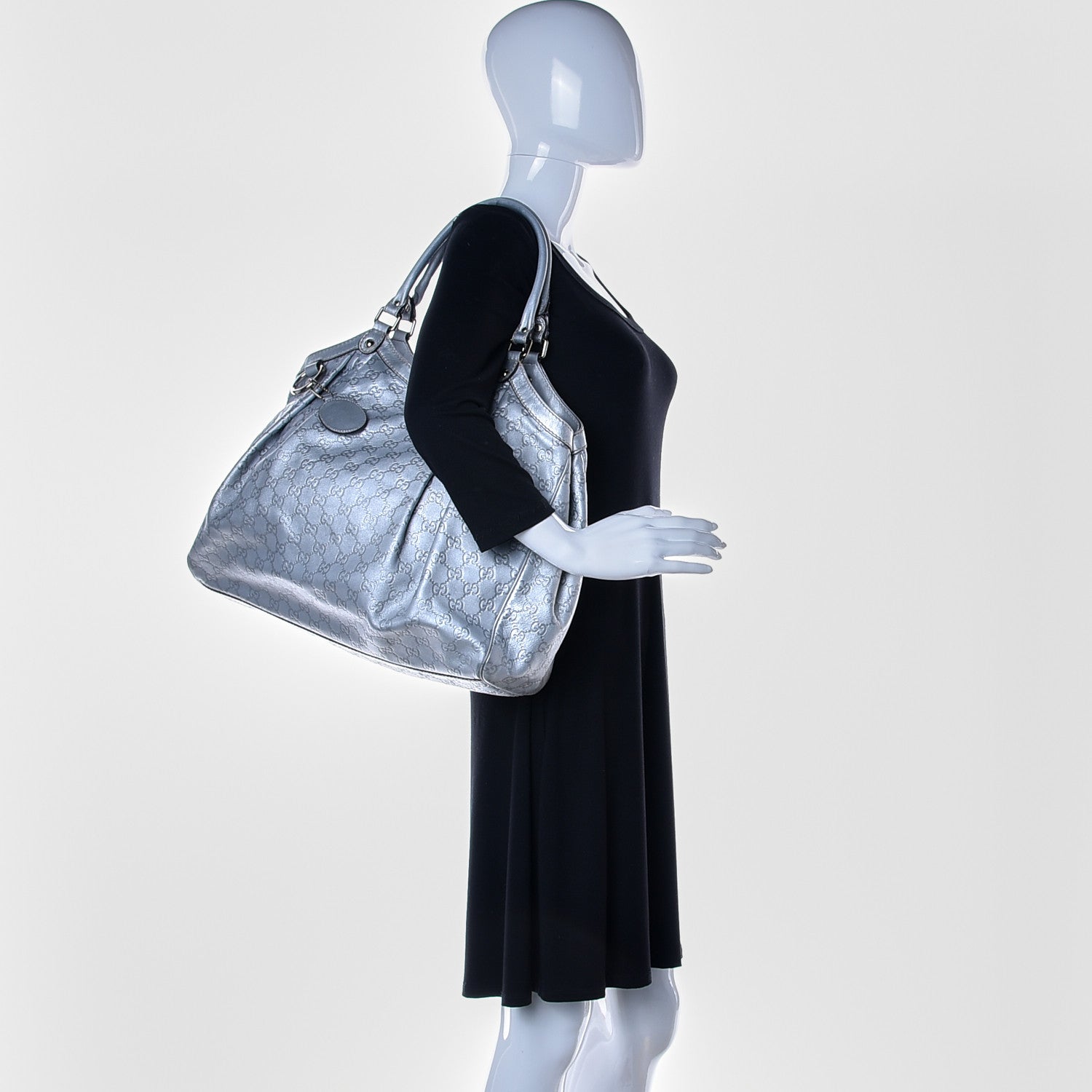 Gucci Guccissima Large Sukey Tote Silver 2 of 18