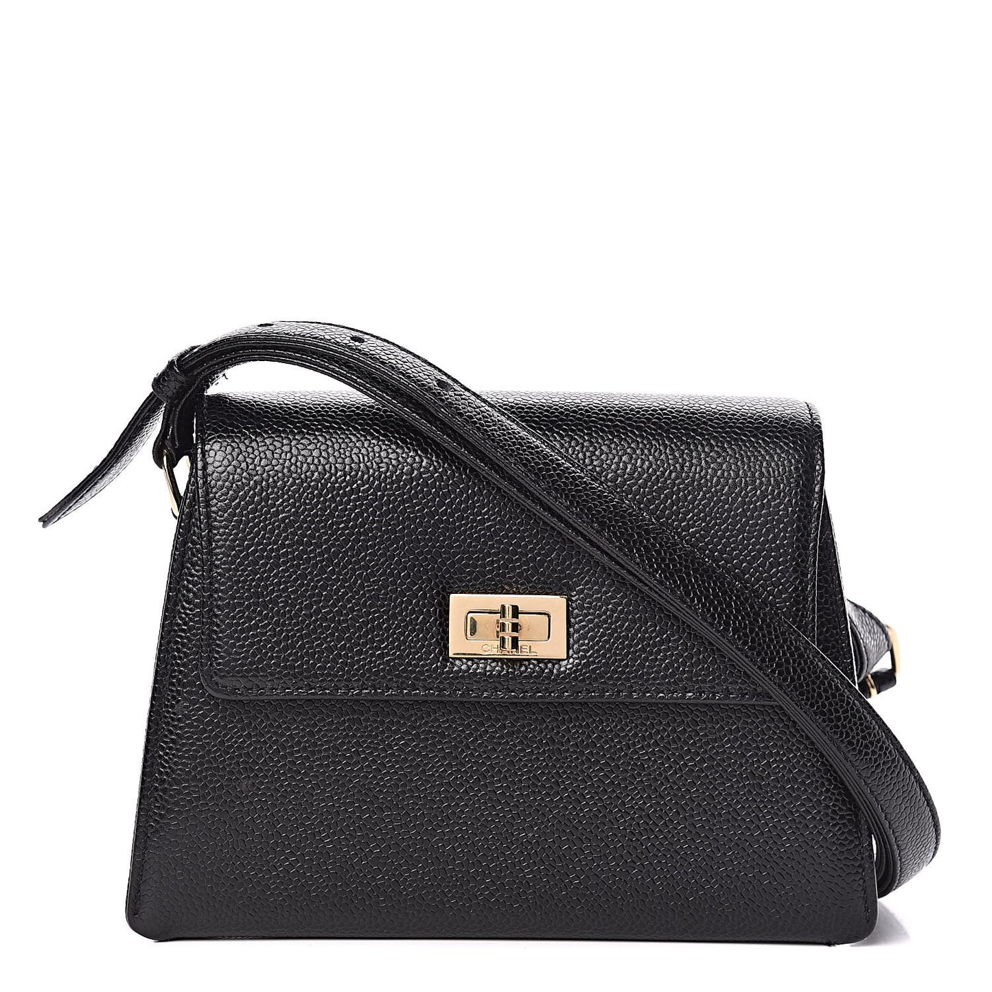 Caviar Mini Mademoiselle Flap Shoulder Bag Black