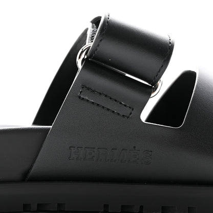 Hermes Calfskin Womens Chypre Sandals 36.5 Black 8 of 11