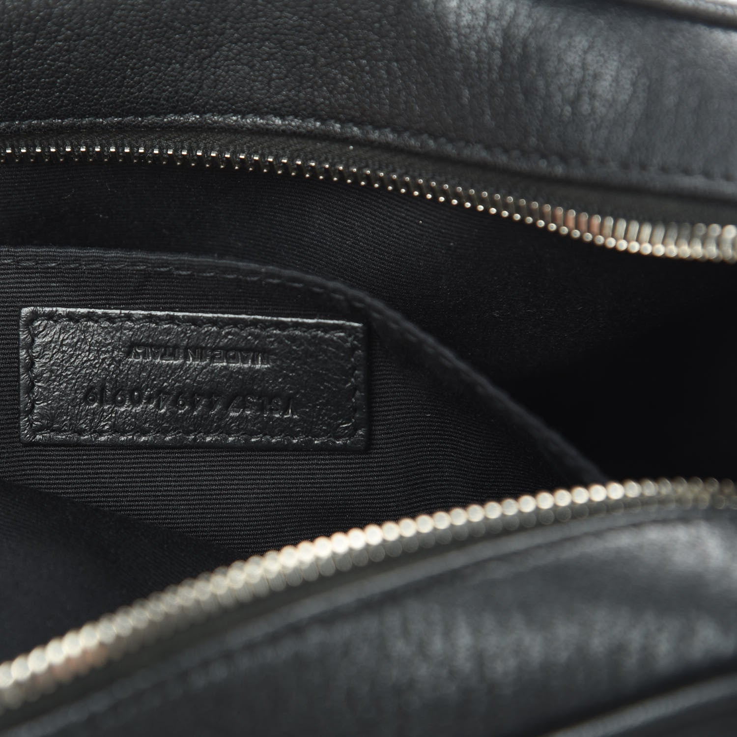 Saint Laurent Lambskin Monogram Small Lou Camera Bag Black 7 of 12