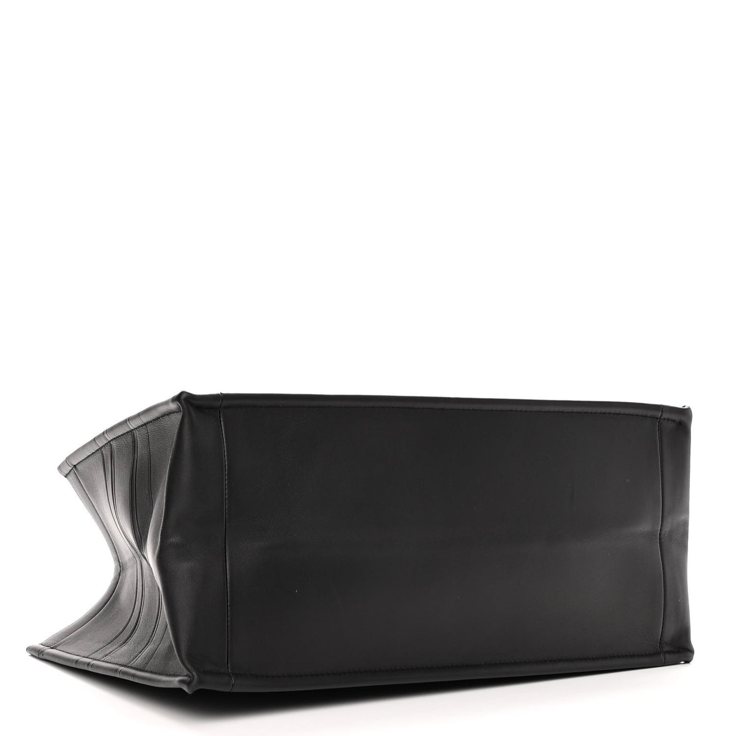 Calfskin Embossed Medium Book Tote Black