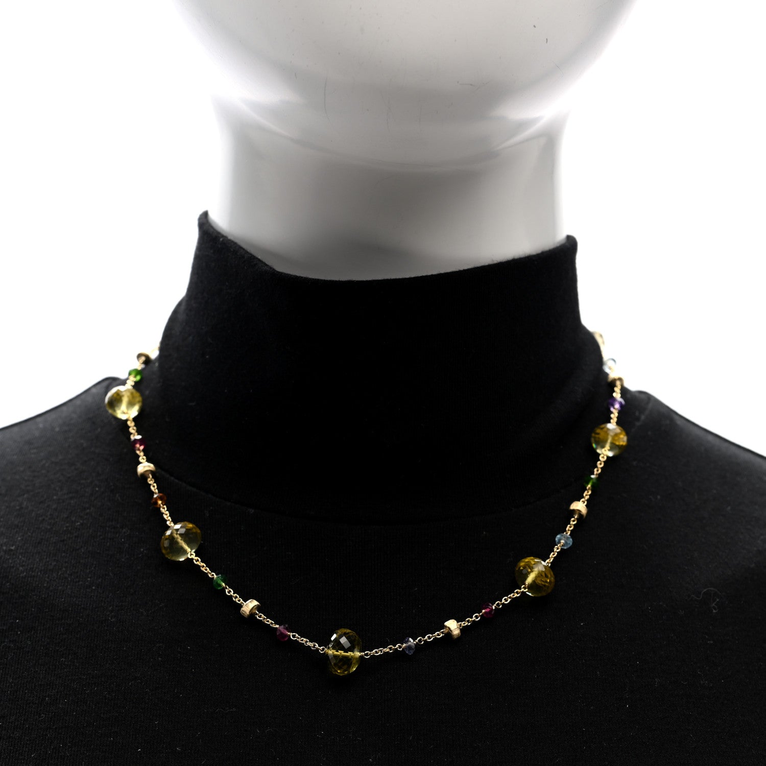 Marco Bicego 18K Yellow Gold Multi Gemstone Strand Necklace 2 of 4