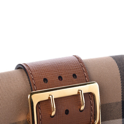 Burberry House Check Bridle Calfskin Small Madison Buckle Bag Tan 9 of 10