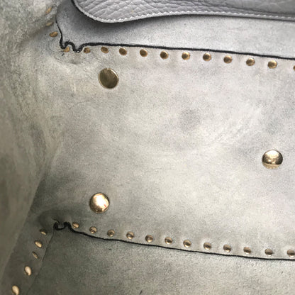 Valentino Garavani Pebbled Calfskin Medium Rockstud Tote Grey 13 of 15